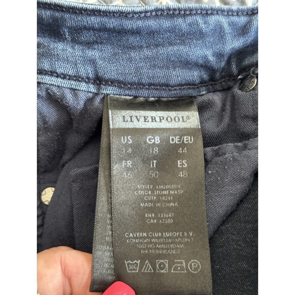 Liverpool Women’s High Rise Skinny Jeans * Dark Wash * Stretch! Size 14 34x27 - Picture 3 of 9